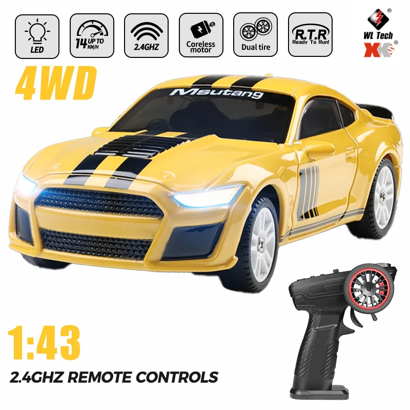 WLtoys RC Car K4308 1/43 Mini 2.4G Remote Control Drift Racing Car with LED Desktop Drifting Car 2025 Newest RC Racing Toy Car
WLtoys RC Car K4308 1/43 Mini 2.4G Remote Control Drift Racing Car with LED Desktop Drifting Car 2025 Newest RC Racing Toy Car