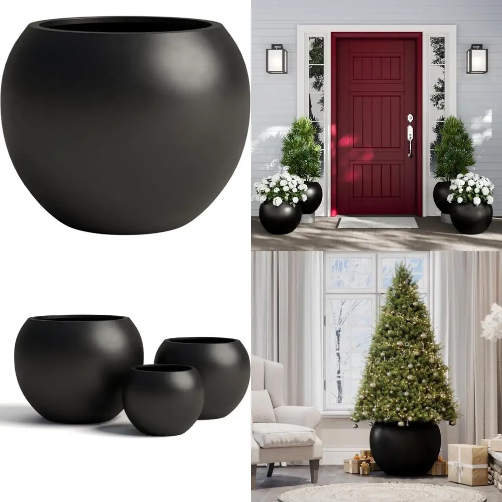Lightweight Modern Fiberstone Sphere Planter with Drainage for Indoor & Outdoor Use, Durable and Suitable for Mount Sherman Sign
Lightweight Modern Fiberstone Sphere Planter with Drainage for Indoor & Outdoor Use, Durable and Suitable for Mount Sherman Sign