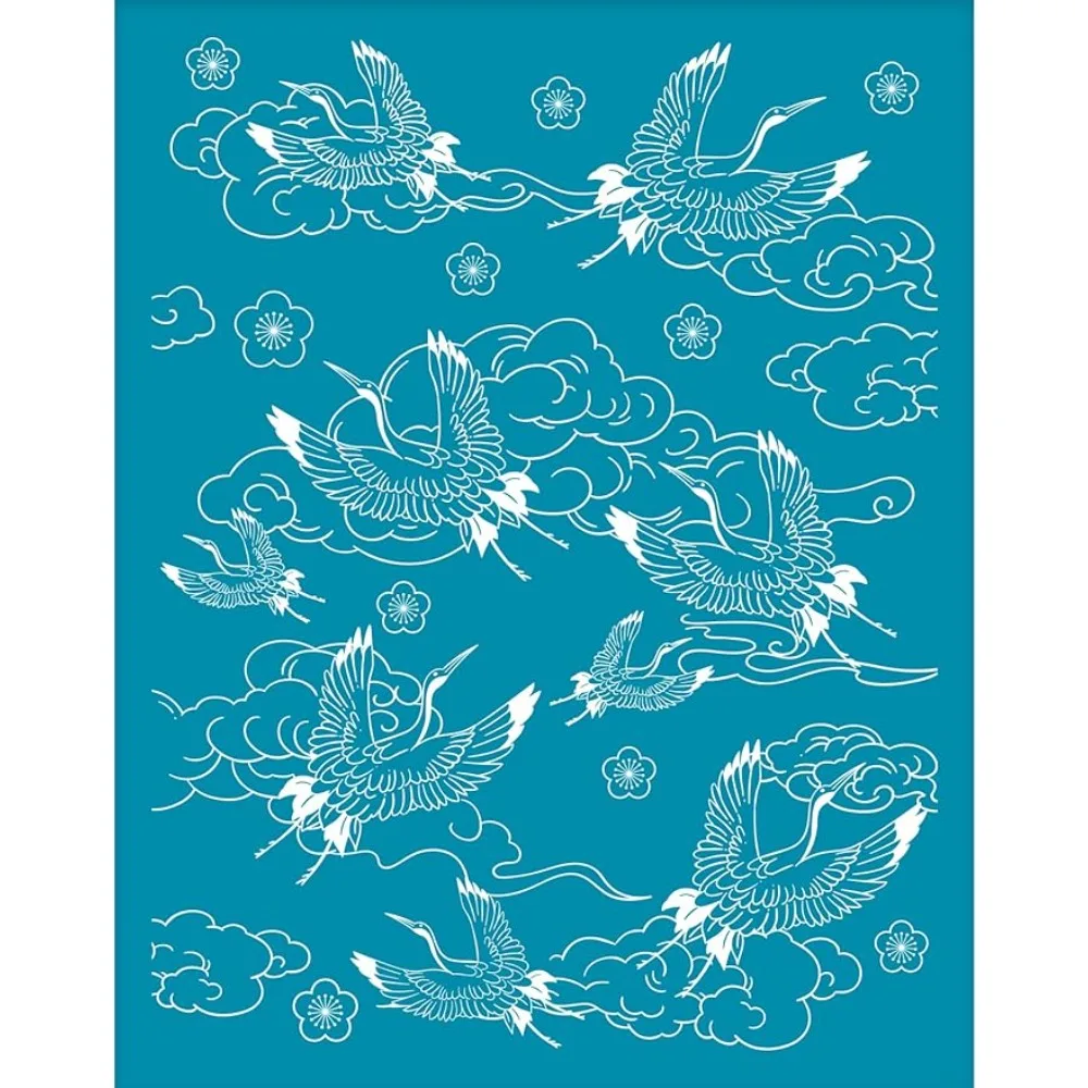 Clay Stencils Crane Silk Screen Printing Stencil Non-Adhesive Reusable Washable Mesh Stencils Crane Auspicious Clouds Pattern
Clay Stencils Crane Silk Screen Printing Stencil Non-Adhesive Reusable Washable Mesh Stencils Crane Auspicious Clouds Pattern