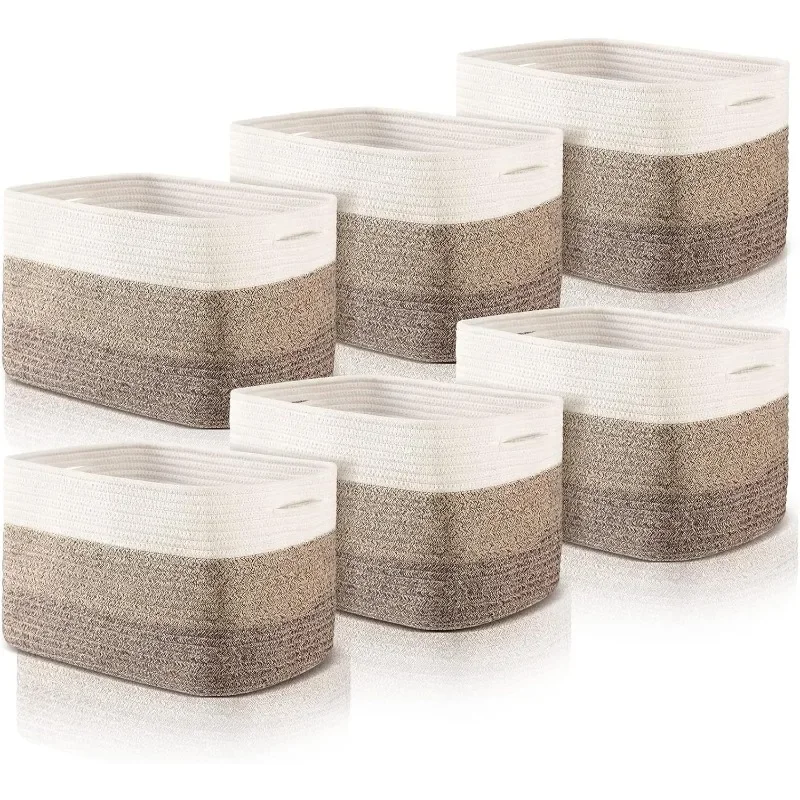 6 Pack Woven Basket for Storage 14.8'' x 9.8'' x 8.9'' Storage Baskets for Shelves Cotton Rope Decorative Bins with Handle
6 Pack Woven Basket for Storage 14.8'' x 9.8'' x 8.9'' Storage Baskets for Shelves Cotton Rope Decorative Bins with Handle