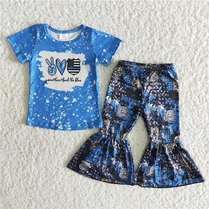 RTS Toddlers Baby Girls New Design Navy Blue With White Spots Cotton Sleeve Short Shirt Print Bell Bottoms Hot Sale Clothing
RTS Toddlers Baby Girls New Design Navy Blue With White Spots Cotton Sleeve Short Shirt Print Bell Bottoms Hot Sale Clothing