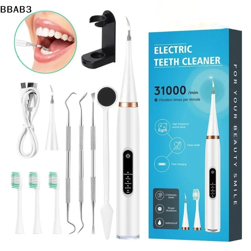 【B】Portable Ultrasonic Dental Scaler Tartar Remover 5 Modes High Frequency Dental Plaque Cleaner Household Teeth Cleaning Tools
【B】Portable Ultrasonic Dental Scaler Tartar Remover 5 Modes High Frequency Dental Plaque Cleaner Household Teeth Cleaning Tools