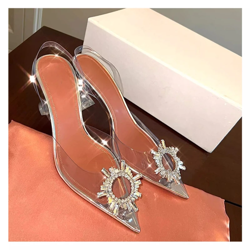 2025 Summer European and American New Cyber Celebrous Transparent Crystal Stiletto Heel Pointed High Heels
2025 Summer European and American New Cyber Celebrous Transparent Crystal Stiletto Heel Pointed High Heels
