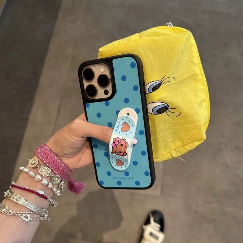 Cute Pink Blue Polka Dots ins creative Love Heart Hello Kitty Band aid bracket Phone Case For iPhone 13 14 15 16 Pro Max Cover
Cute Pink Blue Polka Dots ins creative Love Heart Hello Kitty Band aid bracket Phone Case For iPhone 13 14 15 16 Pro Max Cover