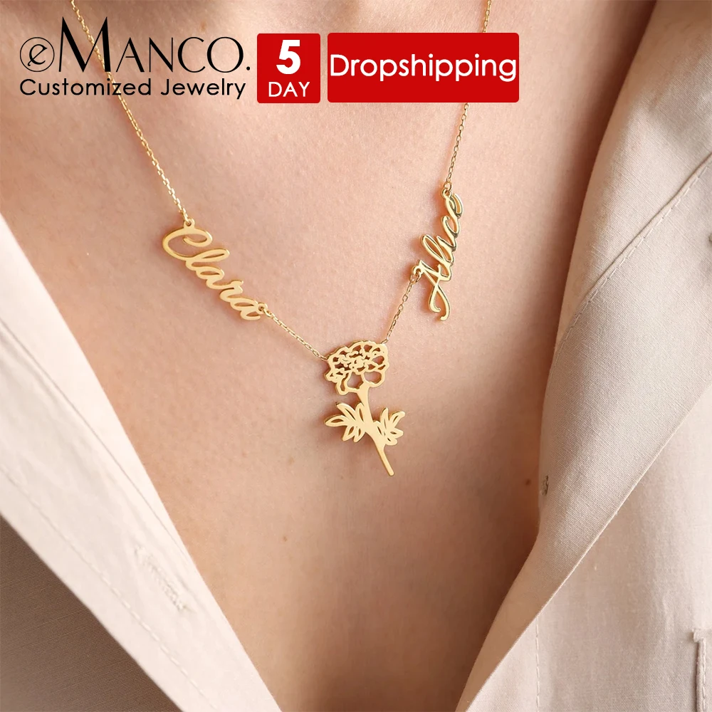 eManco Personalized Custom Multiple Name Necklace Stainless Steel Botanical Flower Necklaces Mother's Day Jewelry Gift
eManco Personalized Custom Multiple Name Necklace Stainless Steel Botanical Flower Necklaces Mother's Day Jewelry Gift