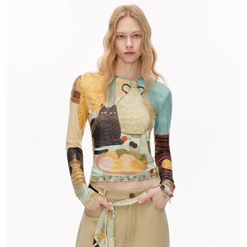 Y2K Aesthetic Sweet Tulle Cat Prints Lightweight Long-sleeved T-shirt Top Women Fairy Graphic Tshirt Vintage Tops Kawaii Clothes
Y2K Aesthetic Sweet Tulle Cat Prints Lightweight Long-sleeved T-shirt Top Women Fairy Graphic Tshirt Vintage Tops Kawaii Clothes