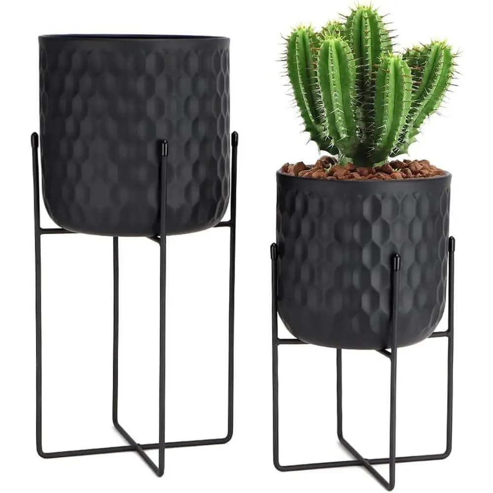 Set of 2 Metal Planters with Stand, Indoor/Outdoor, 8 & 7 Pots for Home and Garden Decor (Black)
Set of 2 Metal Planters with Stand, Indoor/Outdoor, 8 & 7 Pots for Home and Garden Decor (Black)
