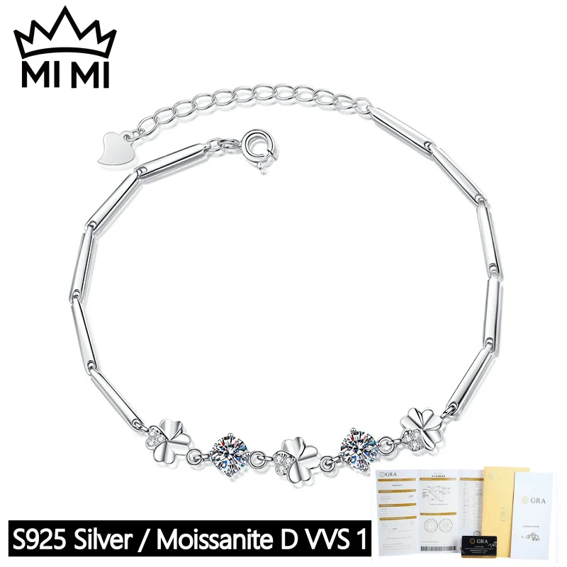 MI MI GRA Certified 925 Sterling Silver 1 CT D Color Four-Leaf Clover Moissanite Minimalist Women's Bracelet with Gift Box
MI MI GRA Certified 925 Sterling Silver 1 CT D Color Four-Leaf Clover Moissanite Minimalist Women's Bracelet with Gift Box