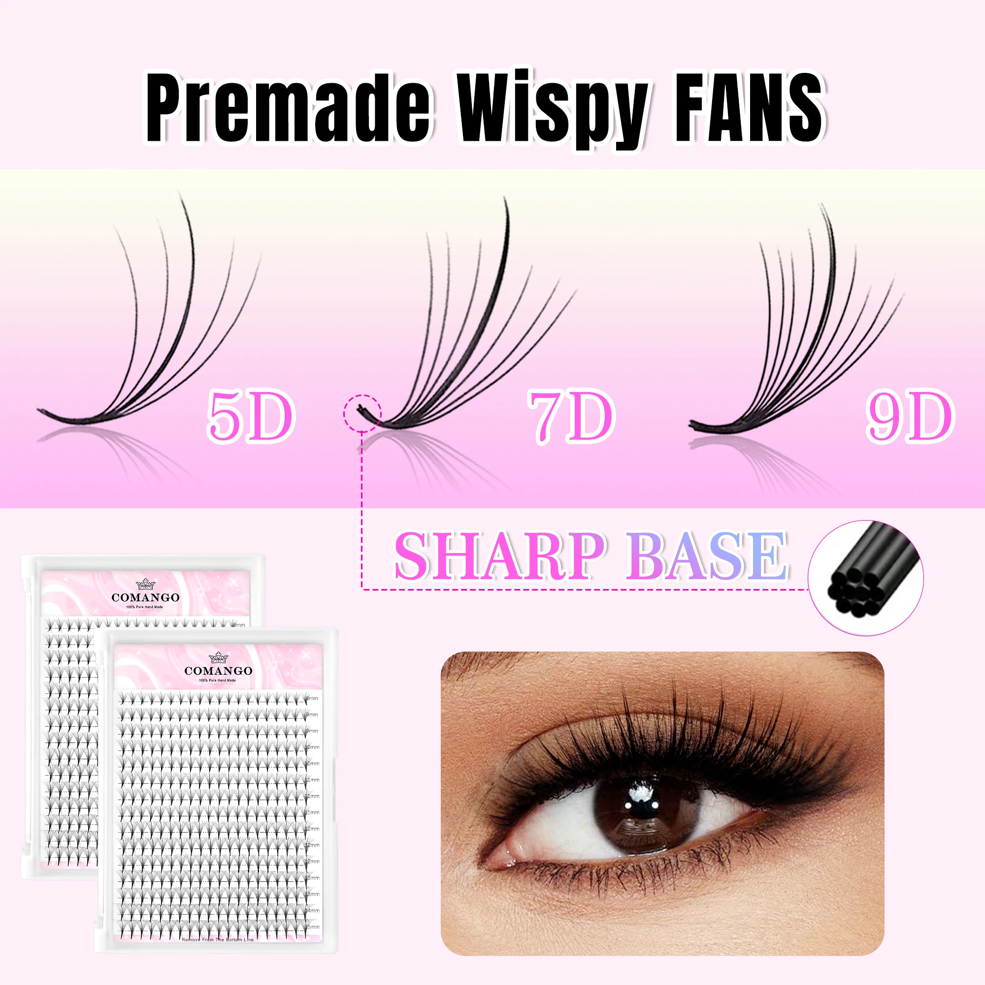 CoMango High Premium Easy Fan Lashes 12 Lines Mega Volume Fans Wispy Fluffy False Mink Eyelashes Extension Profession Makeup
CoMango High Premium Easy Fan Lashes 12 Lines Mega Volume Fans Wispy Fluffy False Mink Eyelashes Extension Profession Makeup
