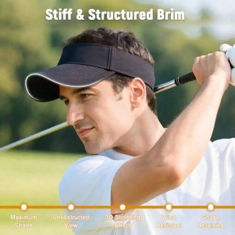 Structured Brim Quick Dry Sun Visor Hat For Golf Tennis Sports
Structured Brim Quick Dry Sun Visor Hat For Golf Tennis Sports
