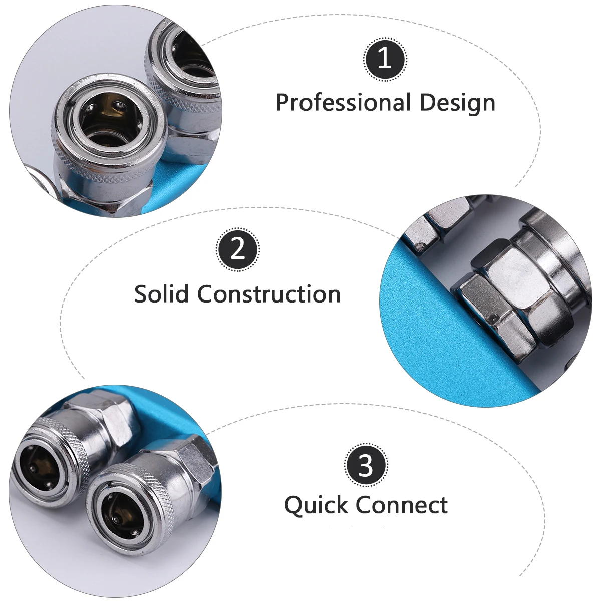 Pneumatic Quick Connector Air Hose Fittings Kit Blue Easy Compatible Most Products Stainless Steel Durable Sealing
Pneumatic Quick Connector Air Hose Fittings Kit Blue Easy Compatible Most Products Stainless Steel Durable Sealing