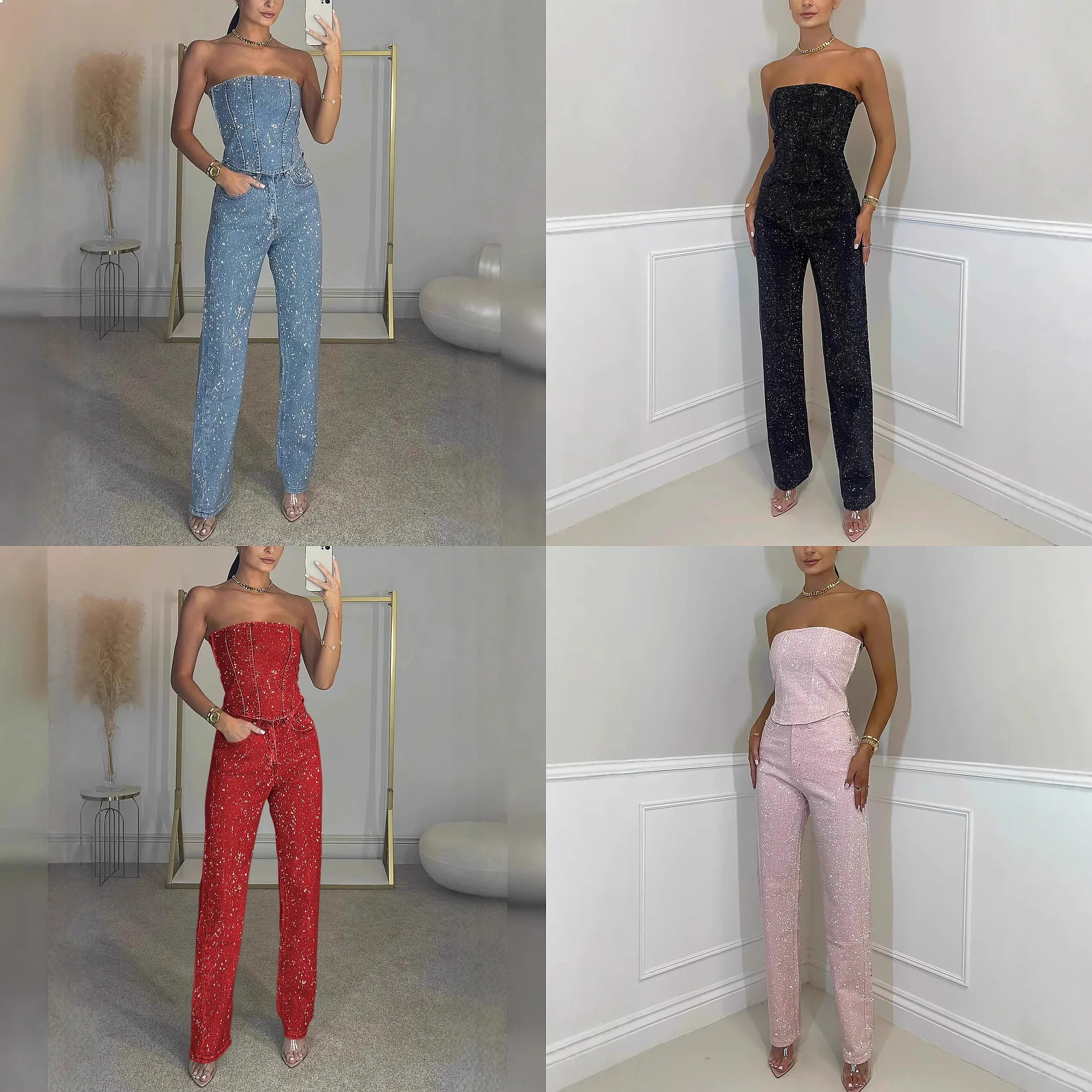 Sexy Off Shoulder Sparkly Top Pants Set Women Matching Jumpsuit Overall Playsuit Evening Dress
Sexy Off Shoulder Sparkly Top Pants Set Women Matching Jumpsuit Overall Playsuit Evening Dress