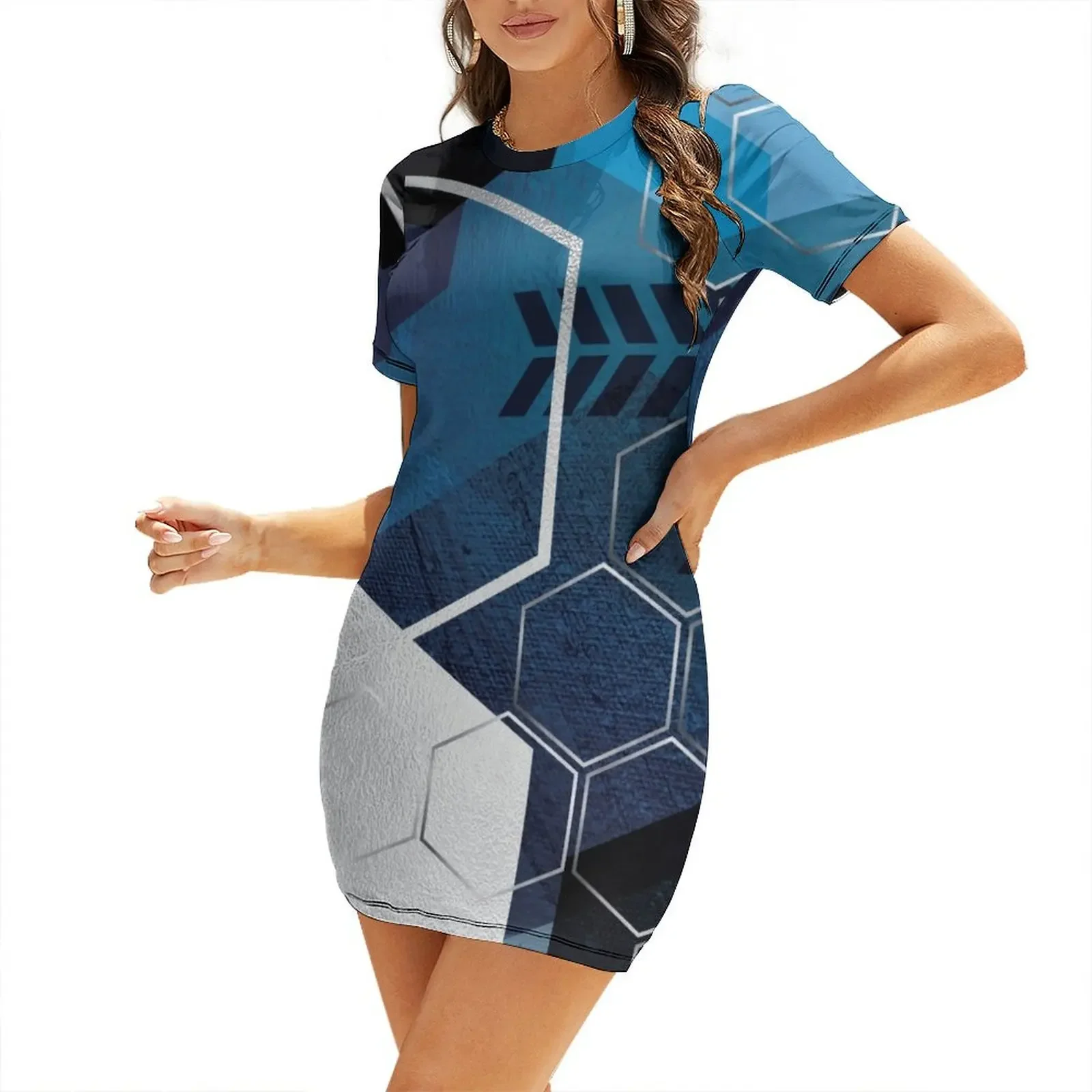 Blue GeoLuxe No. 3 Short-Sleeved Dress women formal occasion dresses womens clothing clothes for women Long dresses Dress
Blue GeoLuxe No. 3 Short-Sleeved Dress women formal occasion dresses womens clothing clothes for women Long dresses Dress