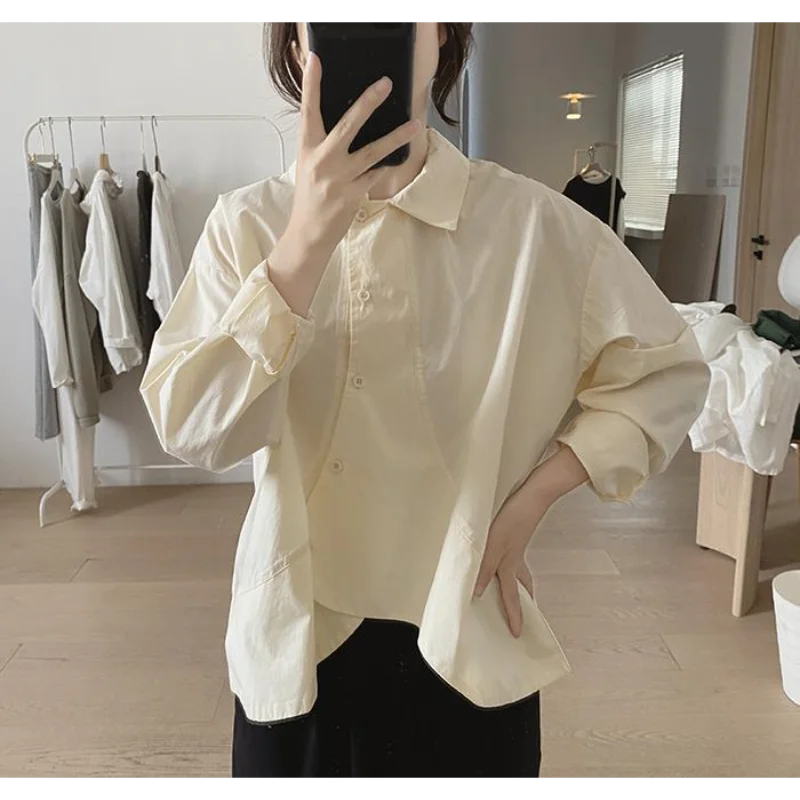 Women's Pink Loose Collared Shirt Long Sleeve Roll-up Button Front Asymmetric Hem Casual Blouse
Women's Pink Loose Collared Shirt Long Sleeve Roll-up Button Front Asymmetric Hem Casual Blouse