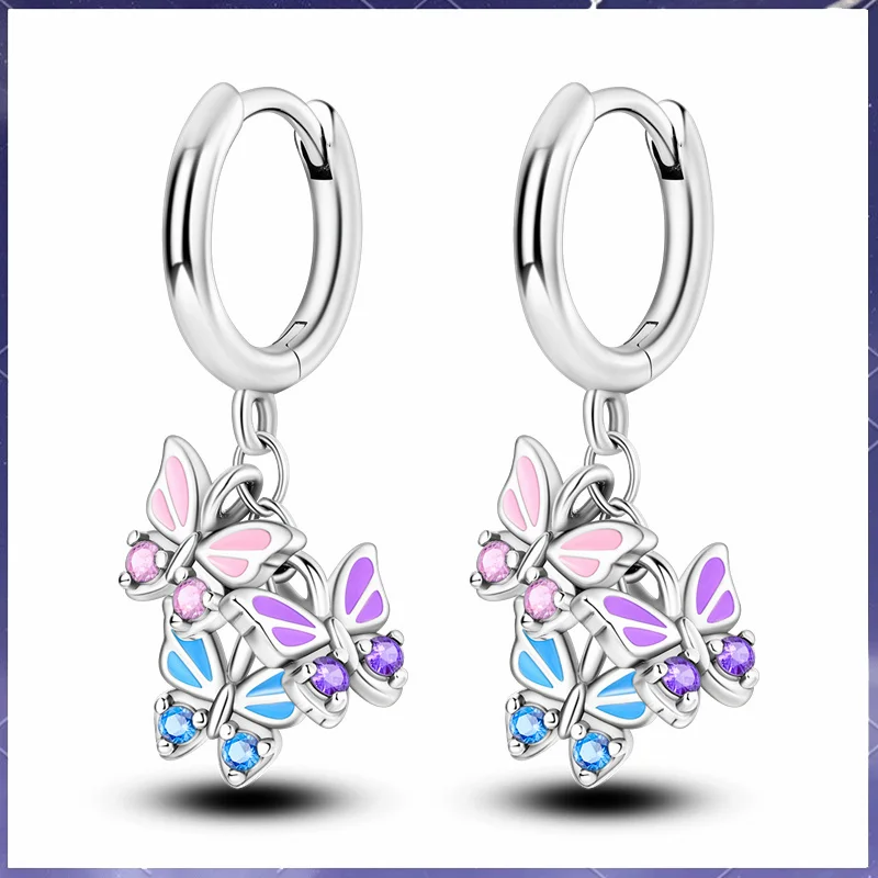 Original women's earrings 925 silver tricolor butterfly tassel fashion jewelry
Original women's earrings 925 silver tricolor butterfly tassel fashion jewelry