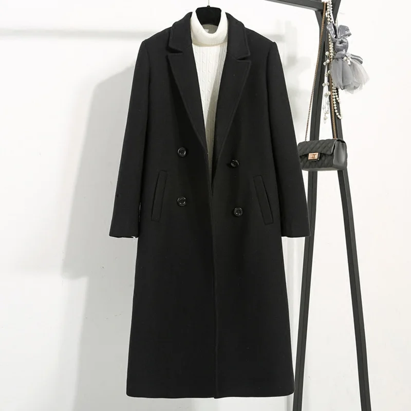 Thicking women winter wool blends coat warm elegant slim double breasted long woolen coat
Thicking women winter wool blends coat warm elegant slim double breasted long woolen coat
