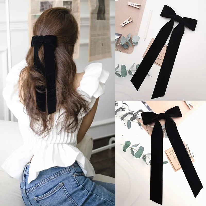 Lystrfac Vintage Black Velvet Bow Hair Clips For Women Long Ribbon Hairpin Simple Top Clip Ladies Hairgrips Hair Accessories
Lystrfac Vintage Black Velvet Bow Hair Clips For Women Long Ribbon Hairpin Simple Top Clip Ladies Hairgrips Hair Accessories