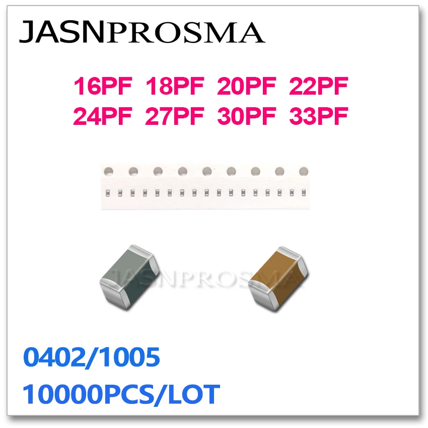 JASNPROSMA 10000 шт. 0402 1005 COG/NPO RoHS ± 5% 16PF 18PF 20PF 22PF 24PF 27PF 30PF 33PF 50V SMD Высококачественный конденсатор
JASNPROSMA 10000 шт. 0402 1005 COG/NPO RoHS ± 5% 16PF 18PF 20PF 22PF 24PF 27PF 30PF 33PF 50V SMD Высококачественный конденсатор