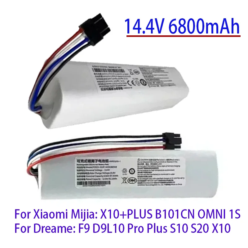 New14.4V 6800mAh X10+PLUS B101CN OMNI 1S for Xiaomi Mijia and Dreame F9 D9 L10 Pro Plus S10 S20 X10 Sweeping Mopping Robot
New14.4V 6800mAh X10+PLUS B101CN OMNI 1S for Xiaomi Mijia and Dreame F9 D9 L10 Pro Plus S10 S20 X10 Sweeping Mopping Robot