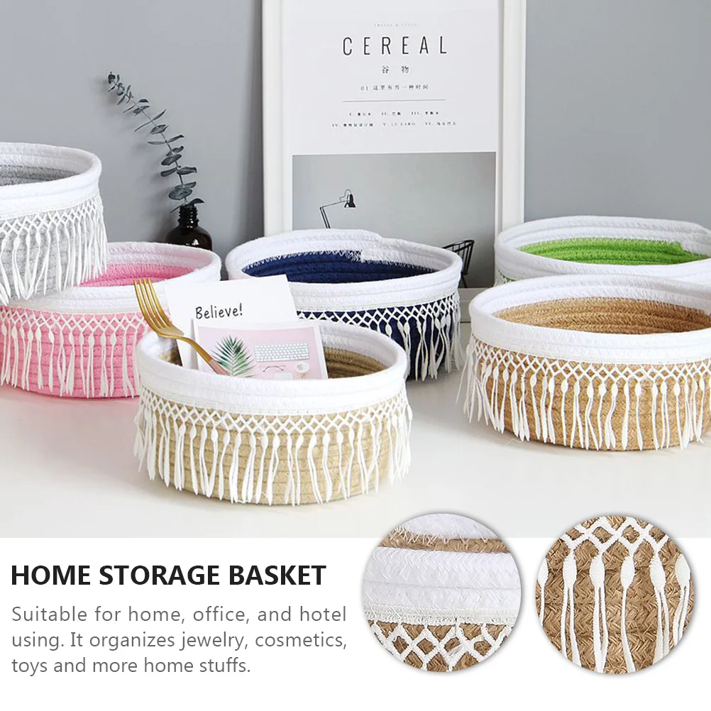 Creative Cloth Storage Basket Reusable Nordic Tassel Design Exquisite Workmanship Home Sundry ganizer Portable Box
Creative Cloth Storage Basket Reusable Nordic Tassel Design Exquisite Workmanship Home Sundry ganizer Portable Box