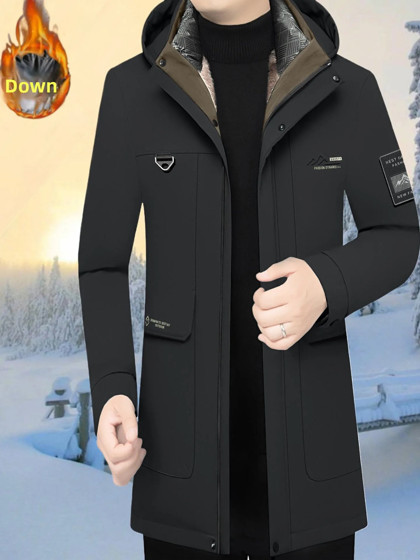 Faionable Thiened Hooded down Jaet Men's Removable Inner Warm Luxury Winter New Sle Anti-cold Outerwear
Faionable Thiened Hooded down Jaet Men's Removable Inner Warm Luxury Winter New Sle Anti-cold Outerwear