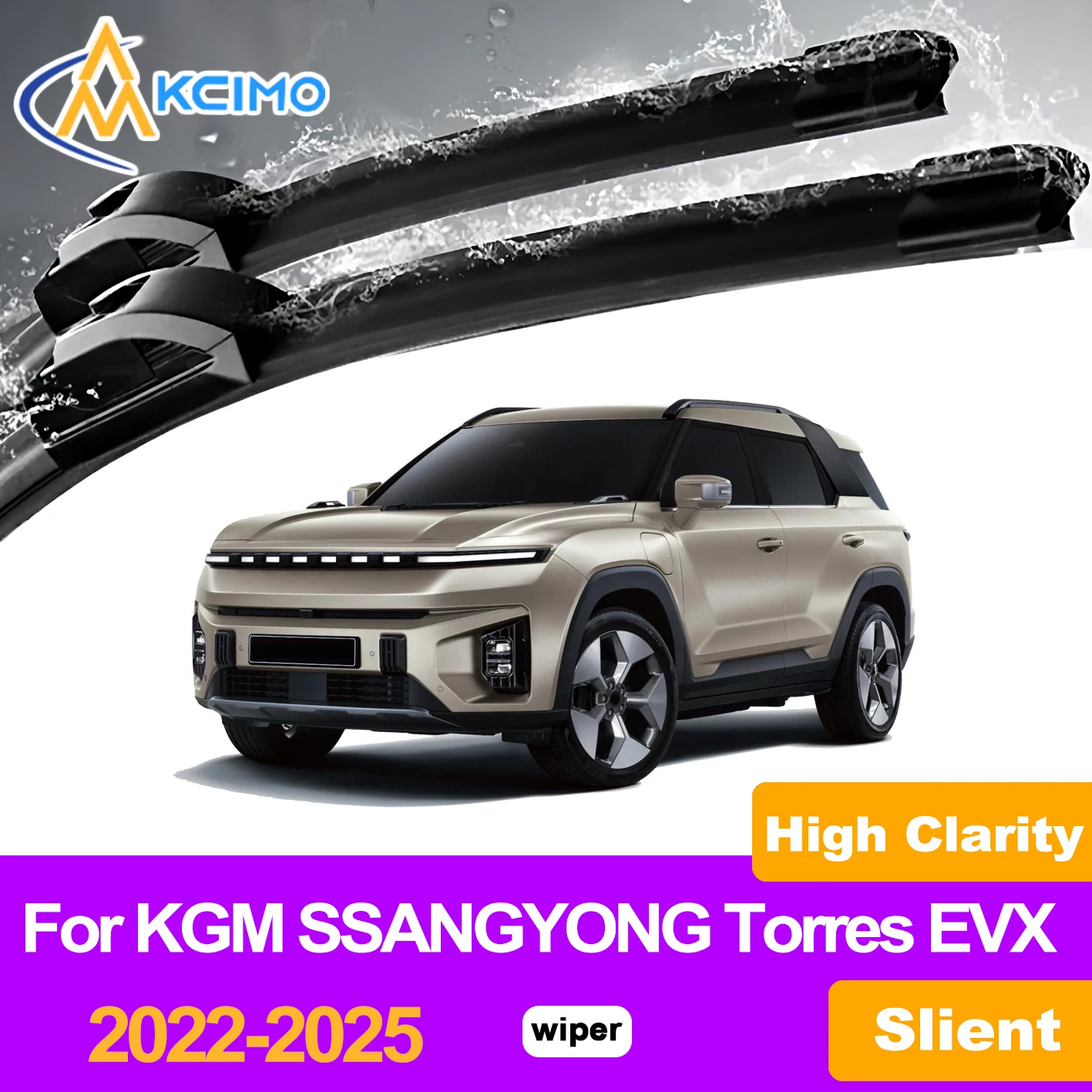 KCIMO 2PCS Front Windshield Wiper Blades For KGM SSANGYONG Torres EVX 2022-2025, All Season Weather Resistance Auto Accessories
KCIMO 2PCS Front Windshield Wiper Blades For KGM SSANGYONG Torres EVX 2022-2025, All Season Weather Resistance Auto Accessories