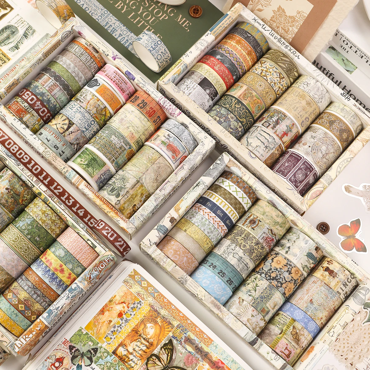 Vintage Plant And Floral Patterned Washi Tape, 24-roll Boxed Set, School Supplies Diy Scrapbook And Holiday Card Decorations
Vintage Plant And Floral Patterned Washi Tape, 24-roll Boxed Set, School Supplies Diy Scrapbook And Holiday Card Decorations