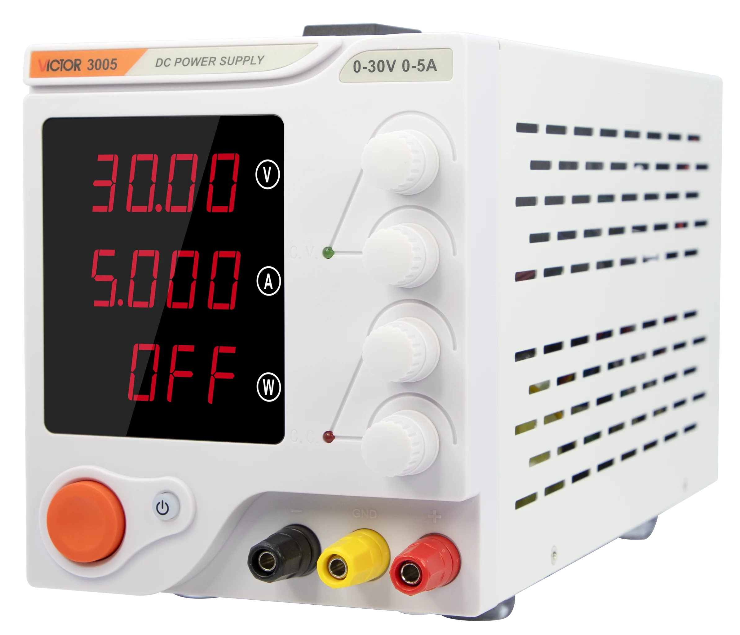 VICTOR 3005 Bench Voltage Stabilizers Single Output 0-30V 5A Adjustable Strong Heat Dissipation Capacity DC Power Supply
VICTOR 3005 Bench Voltage Stabilizers Single Output 0-30V 5A Adjustable Strong Heat Dissipation Capacity DC Power Supply