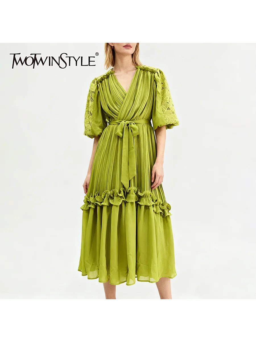 TWOTWINSTYLE однотонное элегантное длинное платье со складками в виде грибка для женщин, туника с v-образным вырезом и половиной рукавов, модное женское платье с вырезами
TWOTWINSTYLE однотонное элегантное длинное платье со складками в виде грибка для женщин, туника с v-образным вырезом и половиной рукавов, модное женское платье с вырезами