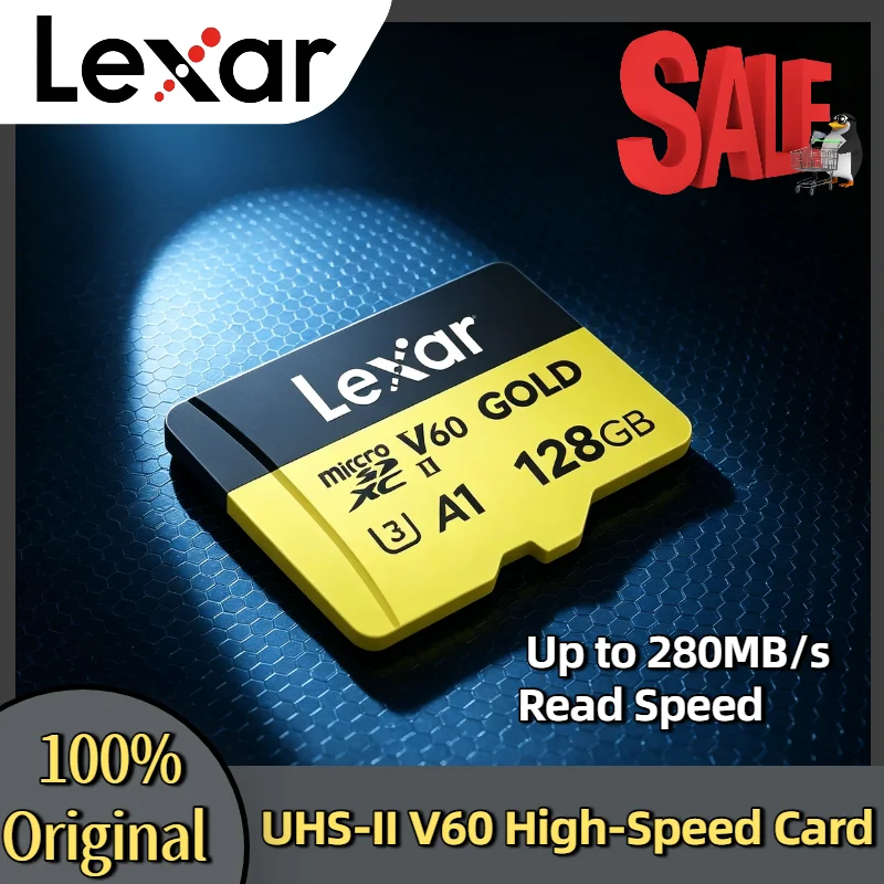 Lexar GOLD Micro SD Card UHS II V60 U3 A1 Up to 280MB s 180MB s for DJI Drones Nintendo Switch 4K Video Recording Max
Lexar GOLD Micro SD Card UHS II V60 U3 A1 Up to 280MB s 180MB s for DJI Drones Nintendo Switch 4K Video Recording Max