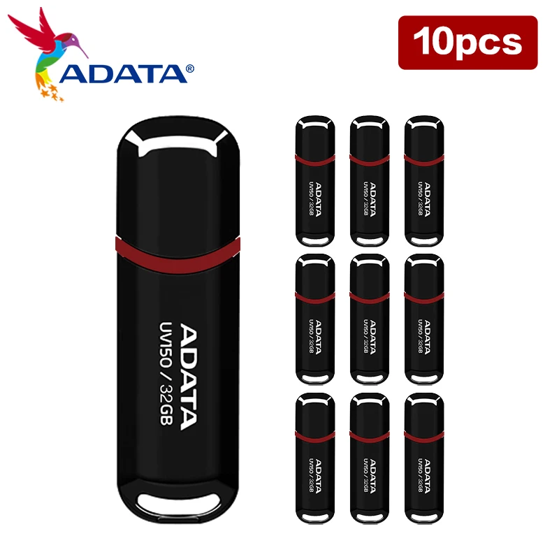 Wholesale 10 Pieces ADATA UV150 USB 3.2 Flash Drive High Speed 32GB 64GB 128GB Black Pen drive Memory U Disk
Wholesale 10 Pieces ADATA UV150 USB 3.2 Flash Drive High Speed 32GB 64GB 128GB Black Pen drive Memory U Disk