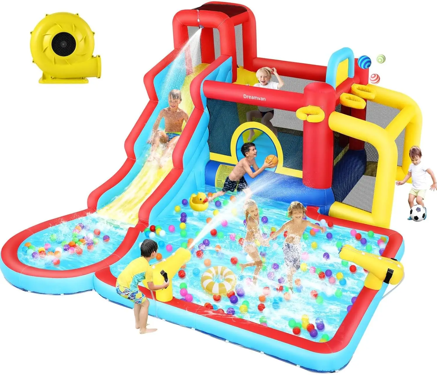 Water Slide Bounce House with Blower, Kids Inflatable Water Slide Park Indoor Outdoor Fun Wet Dry Combo Bouncy House Castle w/Sp
Water Slide Bounce House with Blower, Kids Inflatable Water Slide Park Indoor Outdoor Fun Wet Dry Combo Bouncy House Castle w/Sp
