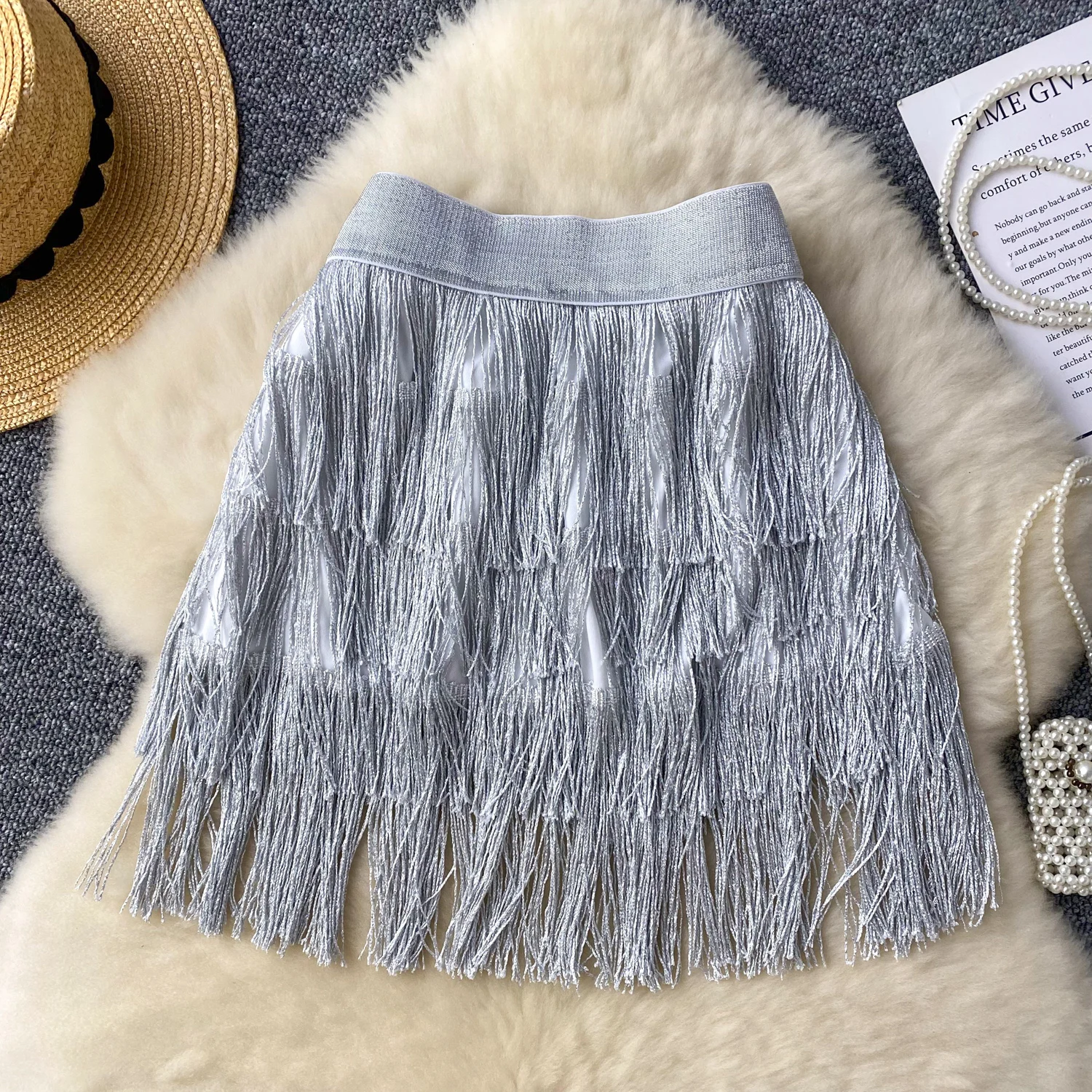 Women Chic Pleated Tassels Full asymmetrical Skirt High Waist Elegant Korean Fashion Hip Wrap Skirt Sweet Summer Clothing
Women Chic Pleated Tassels Full asymmetrical Skirt High Waist Elegant Korean Fashion Hip Wrap Skirt Sweet Summer Clothing