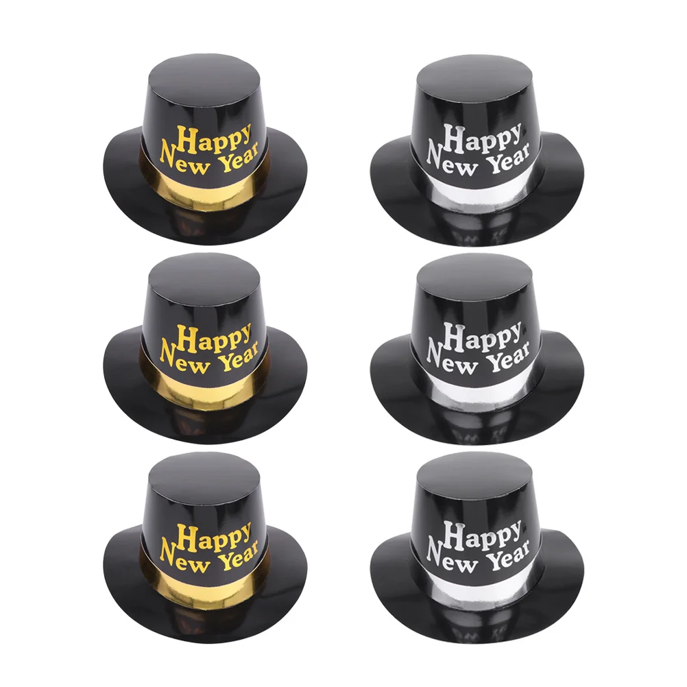 6pcs Black Gold New Year Hats Lightweight Party Tophat Festive Paper Cap For Holiday Costume Decorations Photo Props Party
6pcs Black Gold New Year Hats Lightweight Party Tophat Festive Paper Cap For Holiday Costume Decorations Photo Props Party