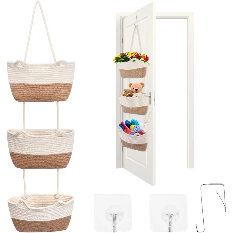 Over Door Storage Organiser Hanging Baskets 3 Pockets and Hooks Rope Fabric Storage Solution for Bedroom Bathroom Nursery
Over Door Storage Organiser Hanging Baskets 3 Pockets and Hooks Rope Fabric Storage Solution for Bedroom Bathroom Nursery