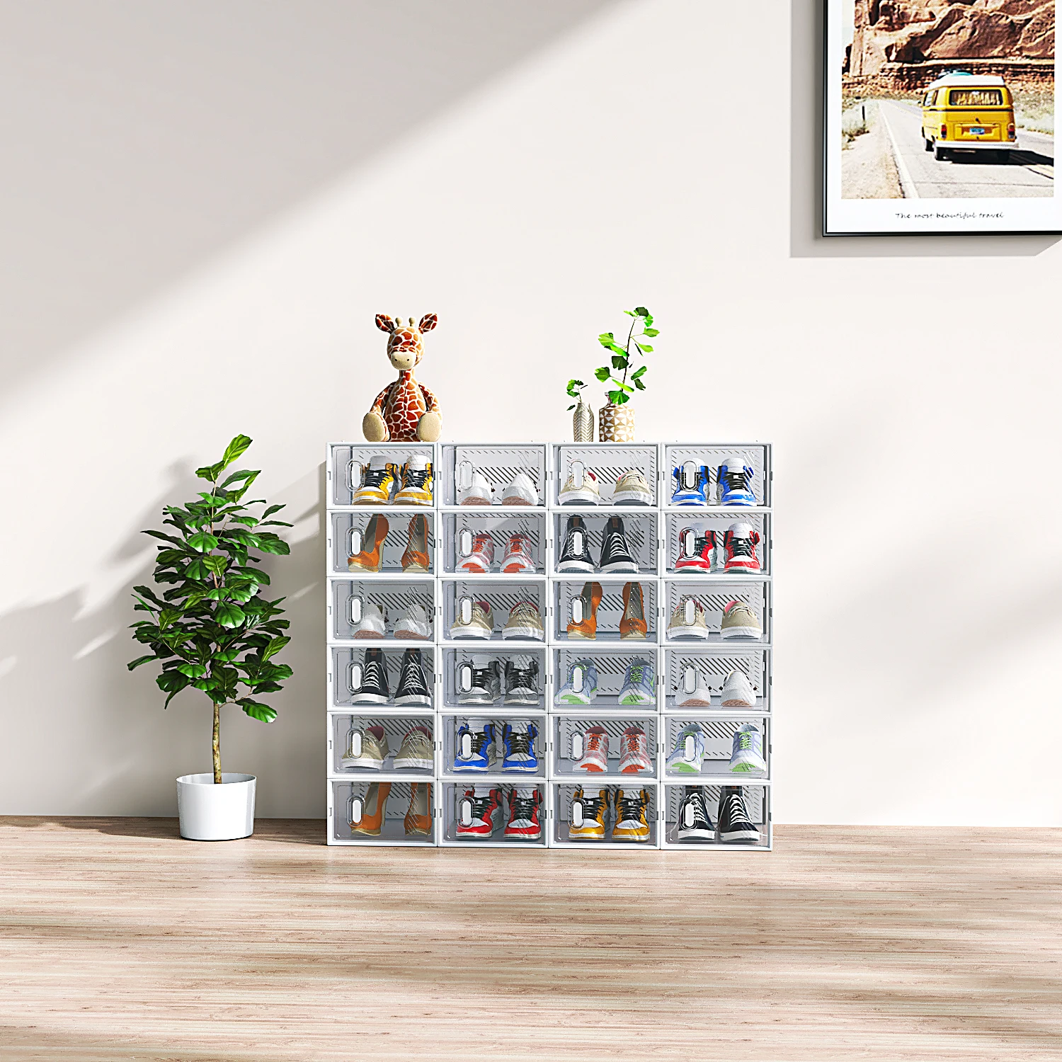 White Small 24-Piece Shoe Storage Box Set – 33x23x14cm, Plastic Mesh & Stackable Design
White Small 24-Piece Shoe Storage Box Set – 33x23x14cm, Plastic Mesh & Stackable Design