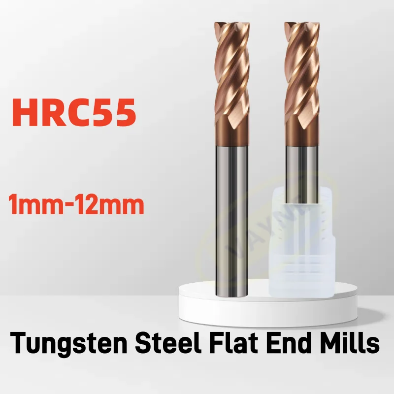 1-12mm 4Flute HRC55 TIN Coating Tungsten Steel Tool CNC Lathe Machine Flat End Mill Carbide Metal End Cutter Mills
1-12mm 4Flute HRC55 TIN Coating Tungsten Steel Tool CNC Lathe Machine Flat End Mill Carbide Metal End Cutter Mills