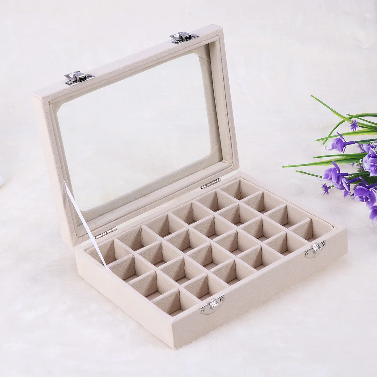 Wooden Jewelry Organizer Box 24 Grid Storage for Rings Earrings Beige Bamboo Travel Portable Anti Rust Metal Buckle Home Decor
Wooden Jewelry Organizer Box 24 Grid Storage for Rings Earrings Beige Bamboo Travel Portable Anti Rust Metal Buckle Home Decor