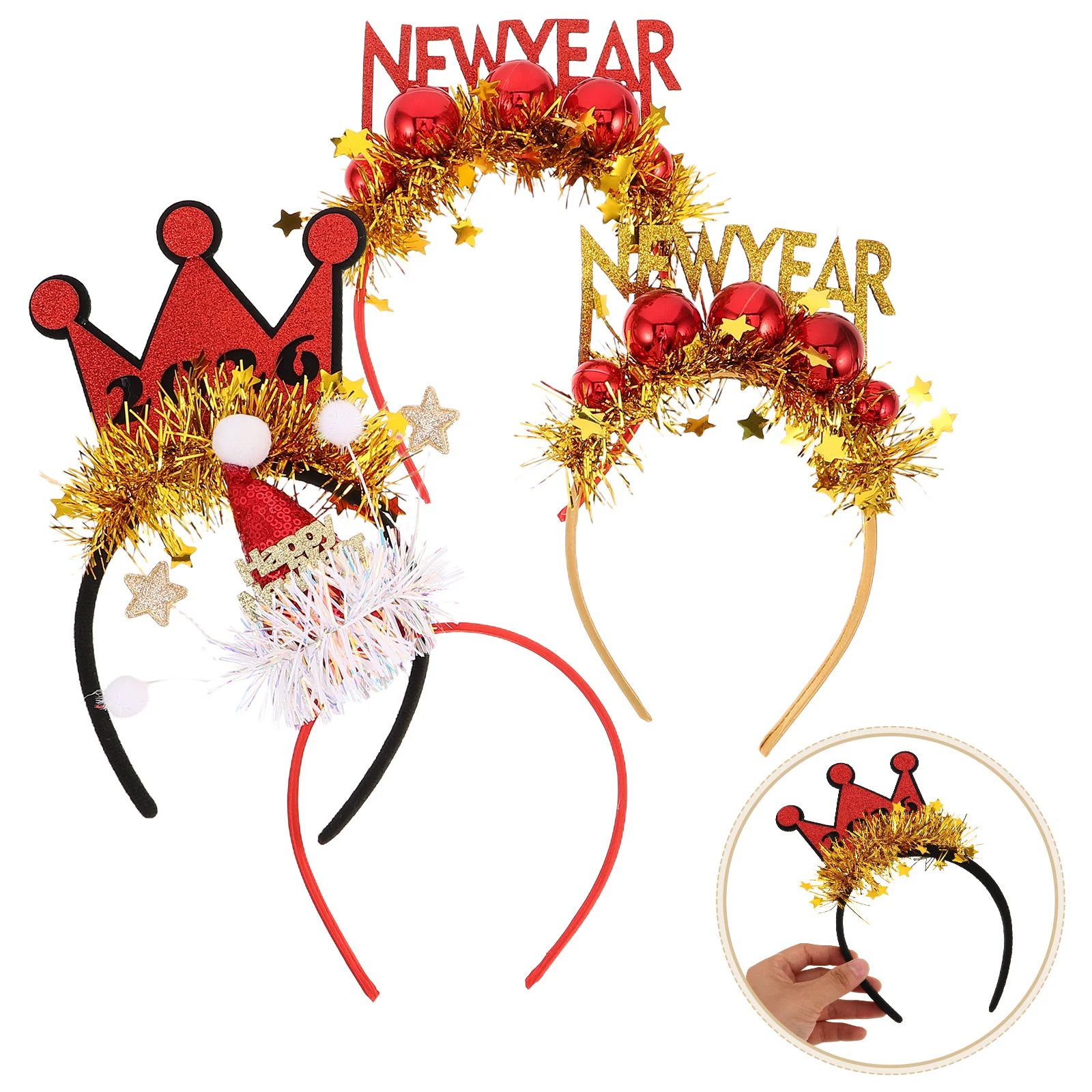 4pcs New Year Party Headband 2026 Glitter Tinsel Hair Hoops Festive Girls Holiday Headbands Nye Eve Photo Props
4pcs New Year Party Headband 2026 Glitter Tinsel Hair Hoops Festive Girls Holiday Headbands Nye Eve Photo Props