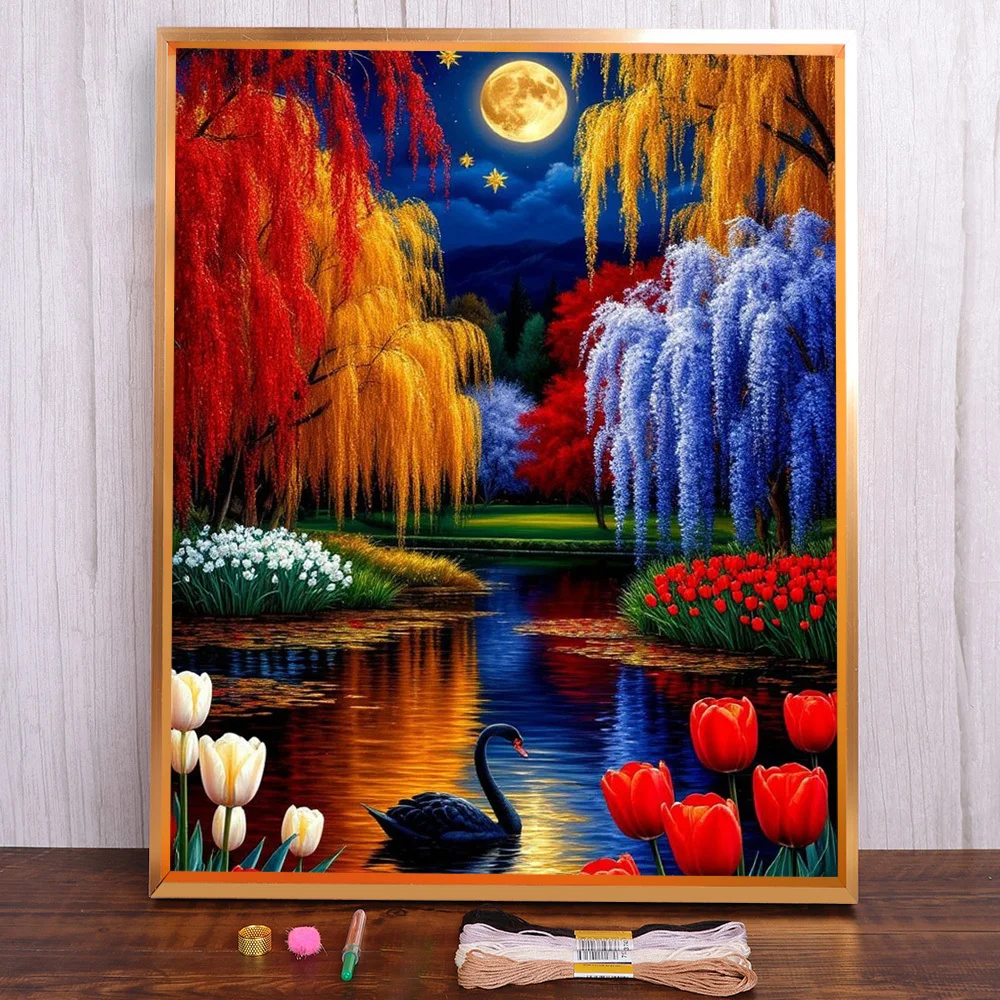 Landscape Moon Night Swan Pre-Printed Cross Stitch Patterns DIY Embroidery Painting Handiwork Craft Sewing Magic Stamped Gift
Landscape Moon Night Swan Pre-Printed Cross Stitch Patterns DIY Embroidery Painting Handiwork Craft Sewing Magic Stamped Gift