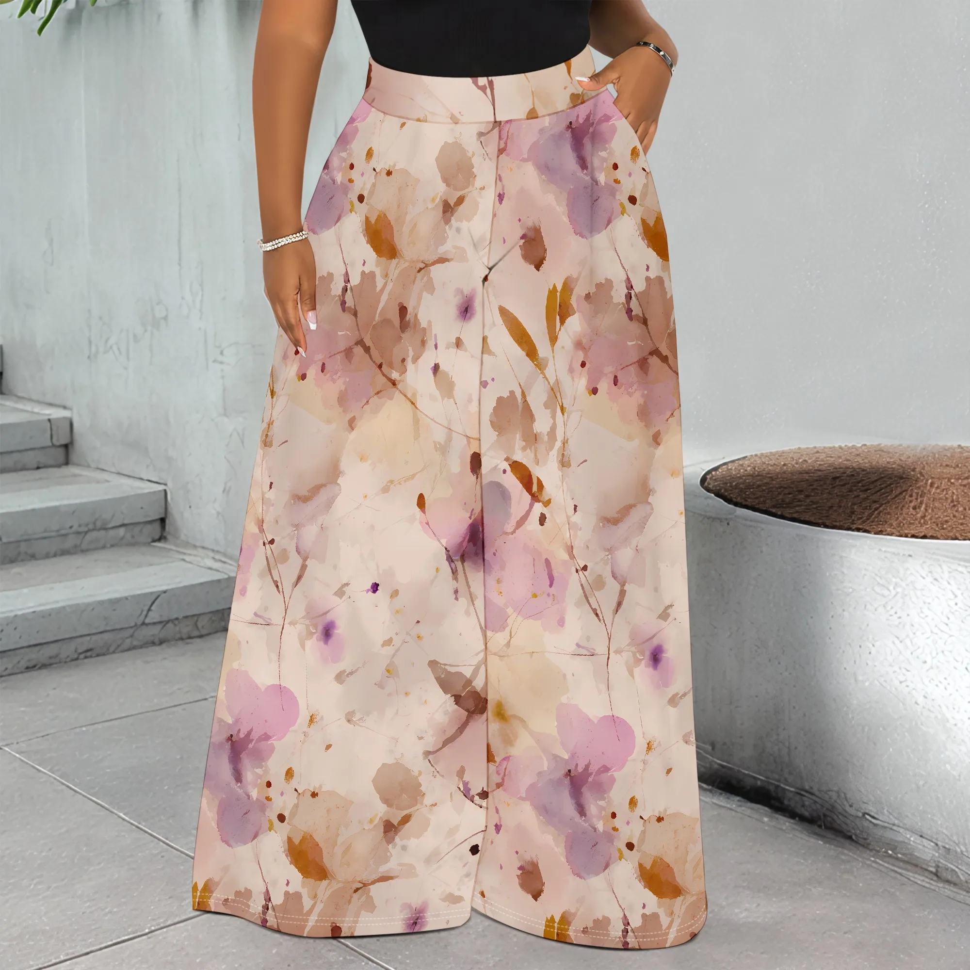 Floral Print Wide Leg Pants, Watercolor Flower Trousers, High Waist Palazzo Pants for Women, Summer Casual Loose Fit S-3XL
Floral Print Wide Leg Pants, Watercolor Flower Trousers, High Waist Palazzo Pants for Women, Summer Casual Loose Fit S-3XL