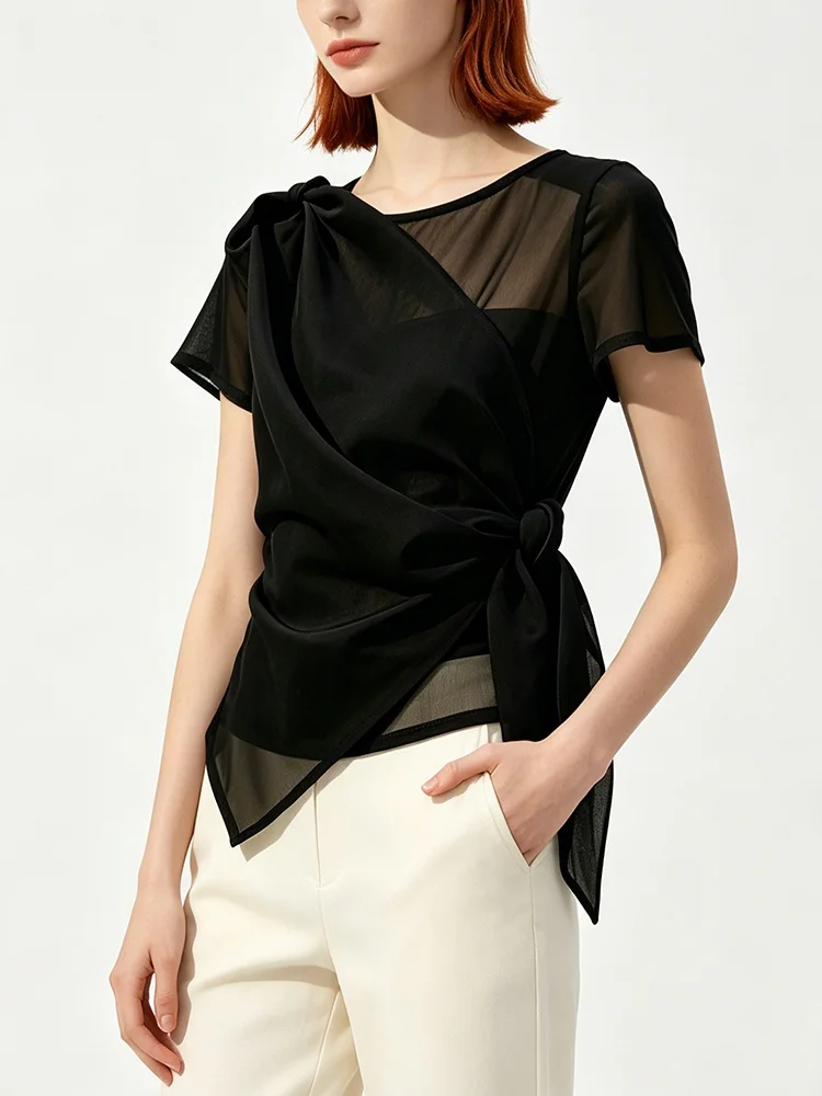 Cara CLUB plus Size Women's Casual Style Short Sleeve Shirt Asymmetric Shoulder Line Fashionable Summer Top for Plump Sister
Cara CLUB plus Size Women's Casual Style Short Sleeve Shirt Asymmetric Shoulder Line Fashionable Summer Top for Plump Sister
