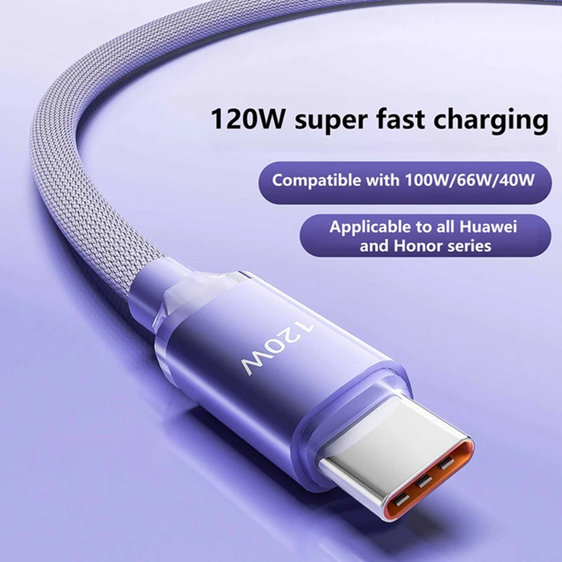 120W Super Fast Charging Type-C Cable USB C Fast Charger Cord for Huawei Xiaomi OPPO VIVO Honor Mobile Phone Nylon Braided Data
120W Super Fast Charging Type-C Cable USB C Fast Charger Cord for Huawei Xiaomi OPPO VIVO Honor Mobile Phone Nylon Braided Data