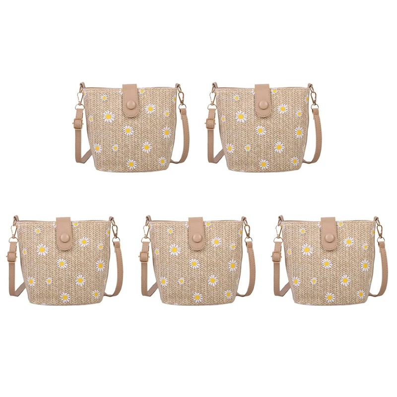 5X Small Daisy Straw Woven Women's Messenger Bag Fashion Chain Bucket Bag Bohemian Handbag Schoolgirl Bag Khaki
5X Small Daisy Straw Woven Women's Messenger Bag Fashion Chain Bucket Bag Bohemian Handbag Schoolgirl Bag Khaki