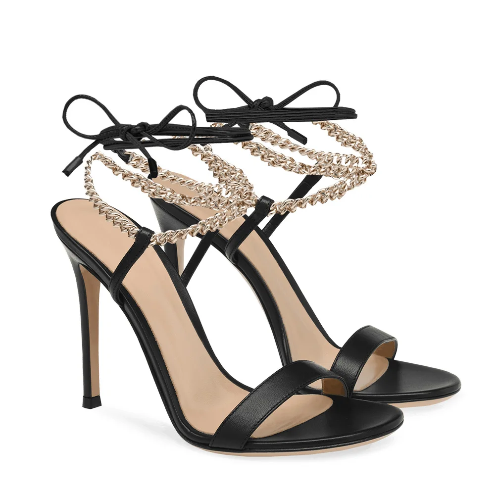 Metal Chain Stiletto High Heels Sandalias Femininas Ankle Strappy Women Summer Sandals Tacones Para Mujer Ladies Party Shoes
Metal Chain Stiletto High Heels Sandalias Femininas Ankle Strappy Women Summer Sandals Tacones Para Mujer Ladies Party Shoes