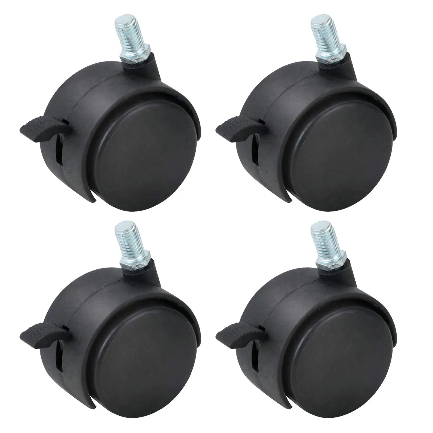 M8×1.25 Threaded Stem 1.5 Inch Nylon Swivel Caster Wheels with Brake for Light-Duty Carts & Office Chairs (4-Pack, 30 kg Total)
M8×1.25 Threaded Stem 1.5 Inch Nylon Swivel Caster Wheels with Brake for Light-Duty Carts & Office Chairs (4-Pack, 30 kg Total)