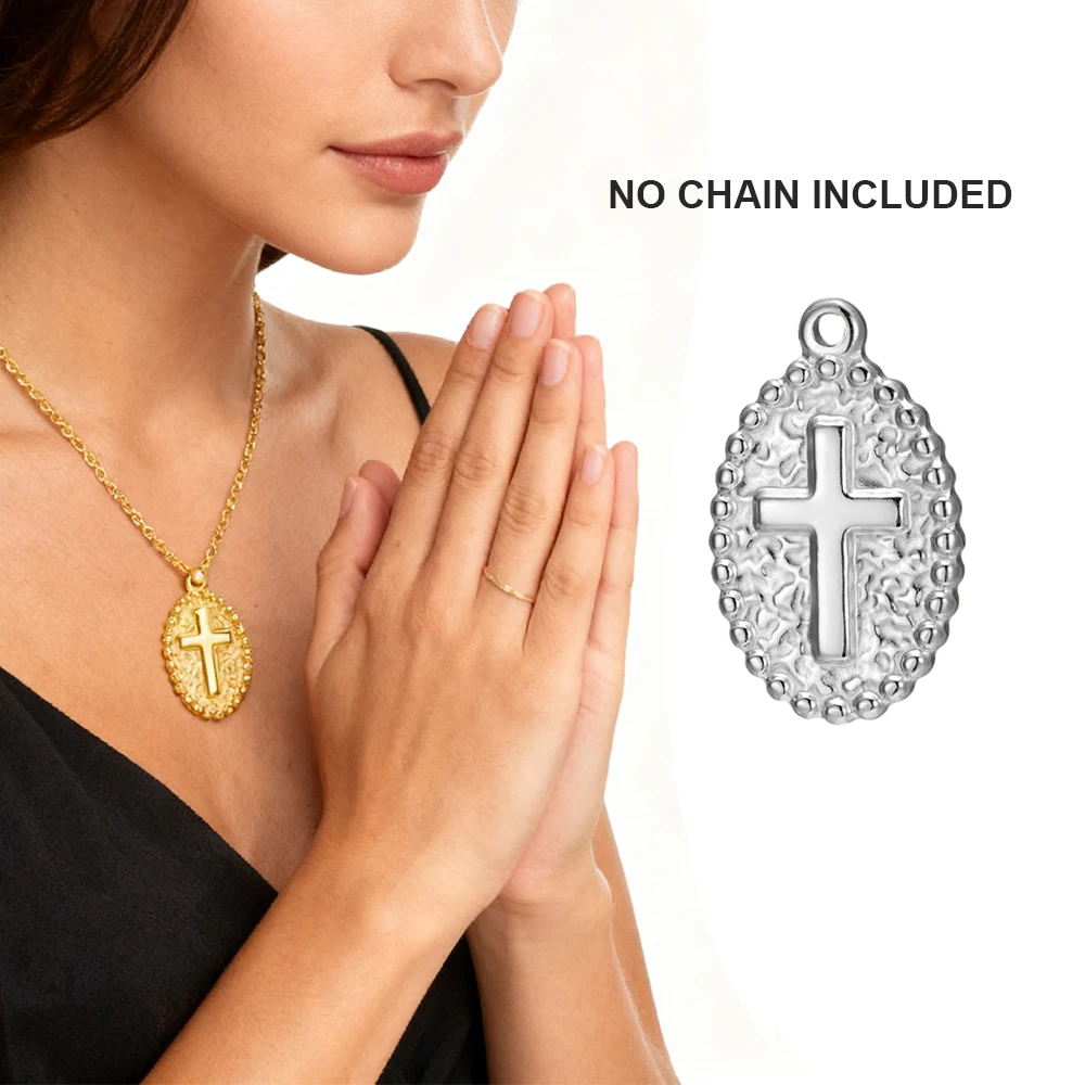 1PC Textured Oval Cross Pendant Christian Religious Charm for DIY Catholic Gift Jewelry Necklace Making
1PC Textured Oval Cross Pendant Christian Religious Charm for DIY Catholic Gift Jewelry Necklace Making