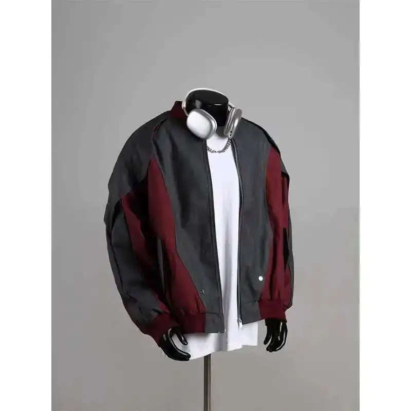 Man Coat Jacket American Deconstruction Splicing PU Leather Jacket Street Cleanfit, Contrasting Splicing Baseball Jacket
Man Coat Jacket American Deconstruction Splicing PU Leather Jacket Street Cleanfit, Contrasting Splicing Baseball Jacket