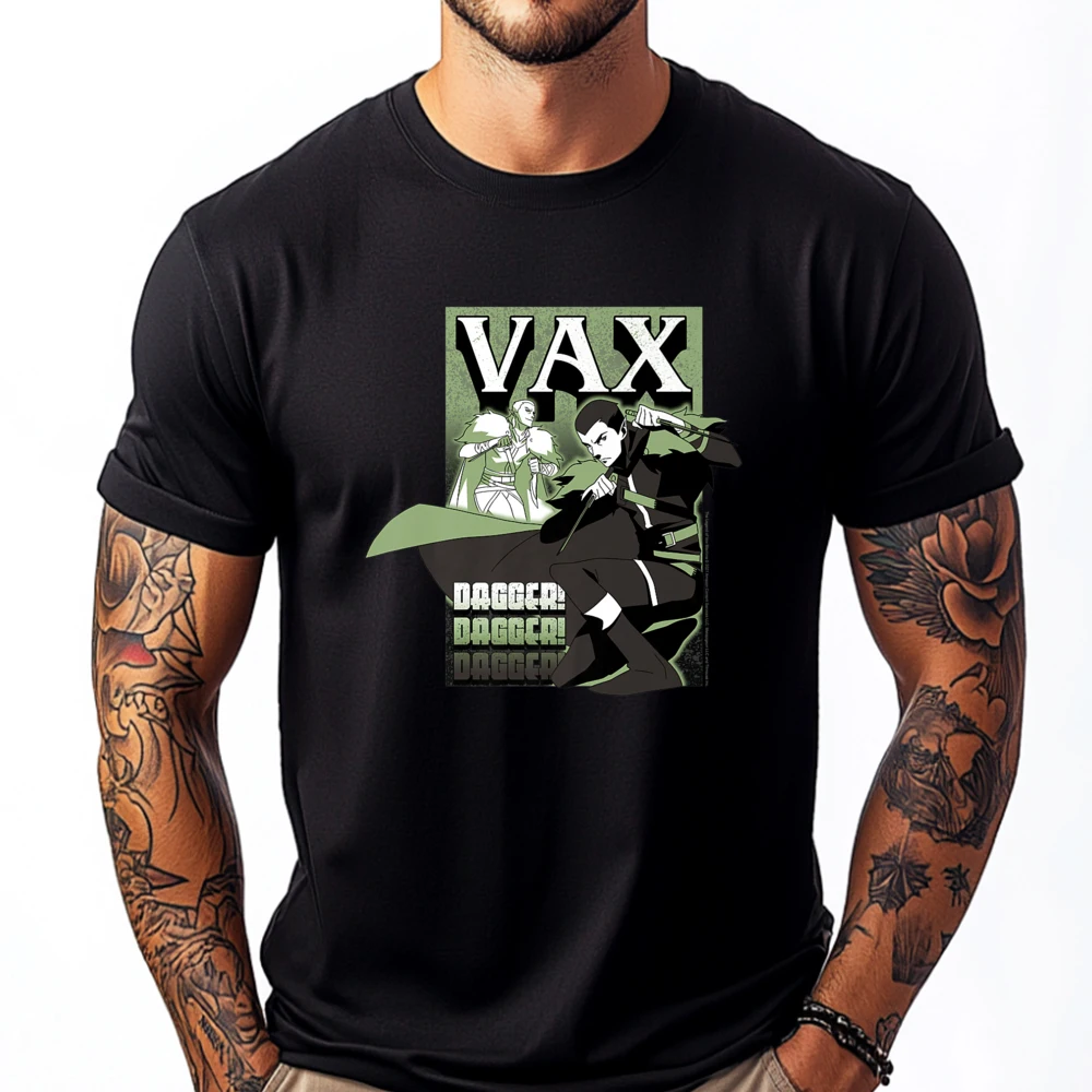 The Legend Of Vox Machina Vax With Dagger Fashion T Shirt Men Winter New Year 2025 Easter Day 
The Legend Of Vox Machina Vax With Dagger Fashion T Shirt Men Winter New Year 2025 Easter Day