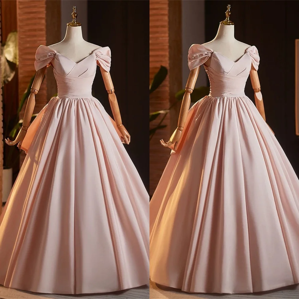 Customized Temperament Pink Satin Evening Dress Strapless Off the Shoulder Sleeveless Lace Up BackSpecial Occasion Gowns
Customized Temperament Pink Satin Evening Dress Strapless Off the Shoulder Sleeveless Lace Up BackSpecial Occasion Gowns